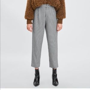 Zara tapered houndstooth pant